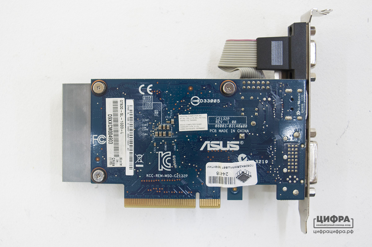 Купить видеокарту Asus GeForce GT630 1GB DDR3 (GT630-SL-1GD3-L) с гарантией  и доставкой по России в интернет-магазине Цифра-Цифра.рф